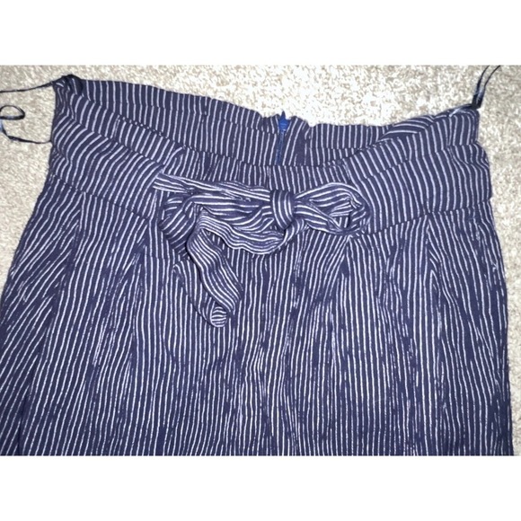 Roller Rabbit Blue & White Striped Cotton Pants sz M | Bohemian Wide-Leg Style - Picture 6 of 8
